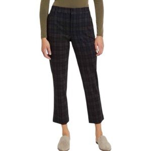 Wit & Wisdom Ab’Solution Charcoal Plaid Ankle Trousers Size 10 - Slim Fit EUC